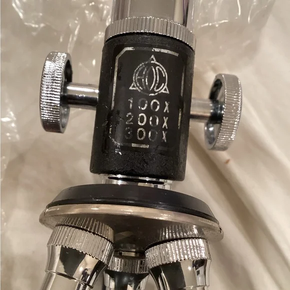HOC Vintage Black Microscope COMPLETE .. NIB very rare - Picture 3 of 9